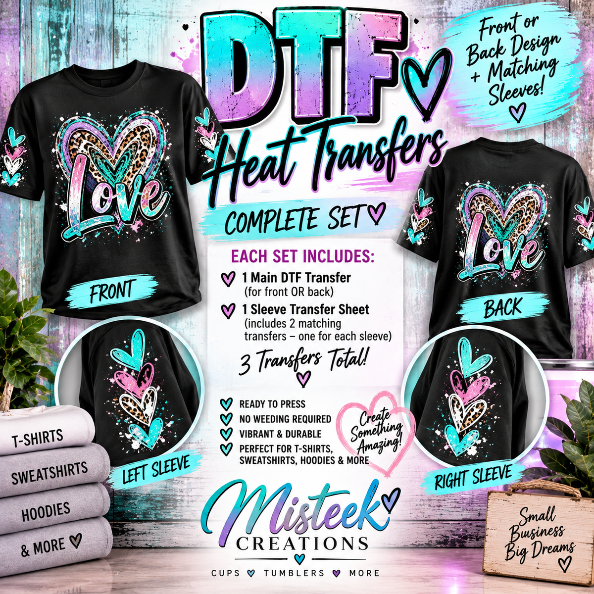 ✨ DTF + SLEEVE TRANSFER SET ✨